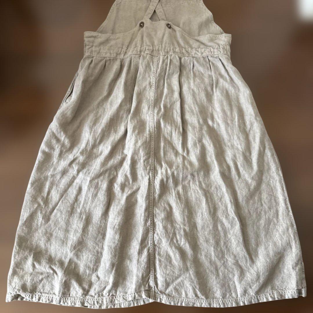 フランスアーメン ARMEN リネン　サロペットスカート サンドベージュ