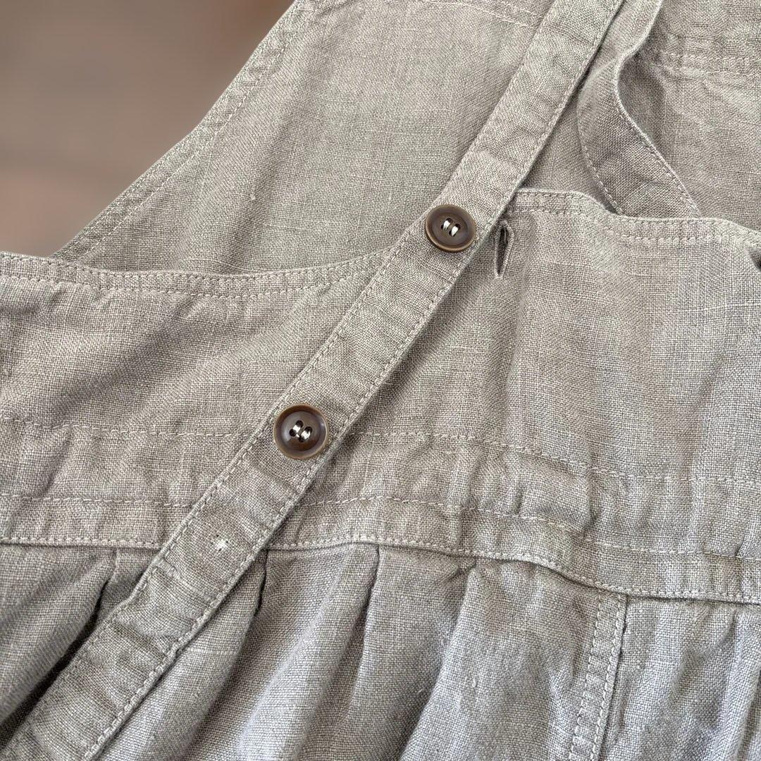 フランスアーメン ARMEN リネン　サロペットスカート サンドベージュ