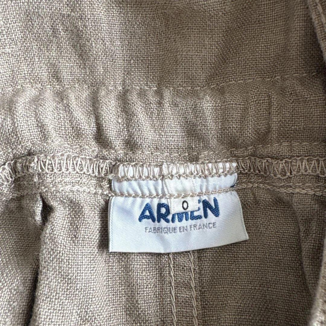 フランスアーメン ARMEN リネン　サロペットスカート サンドベージュ