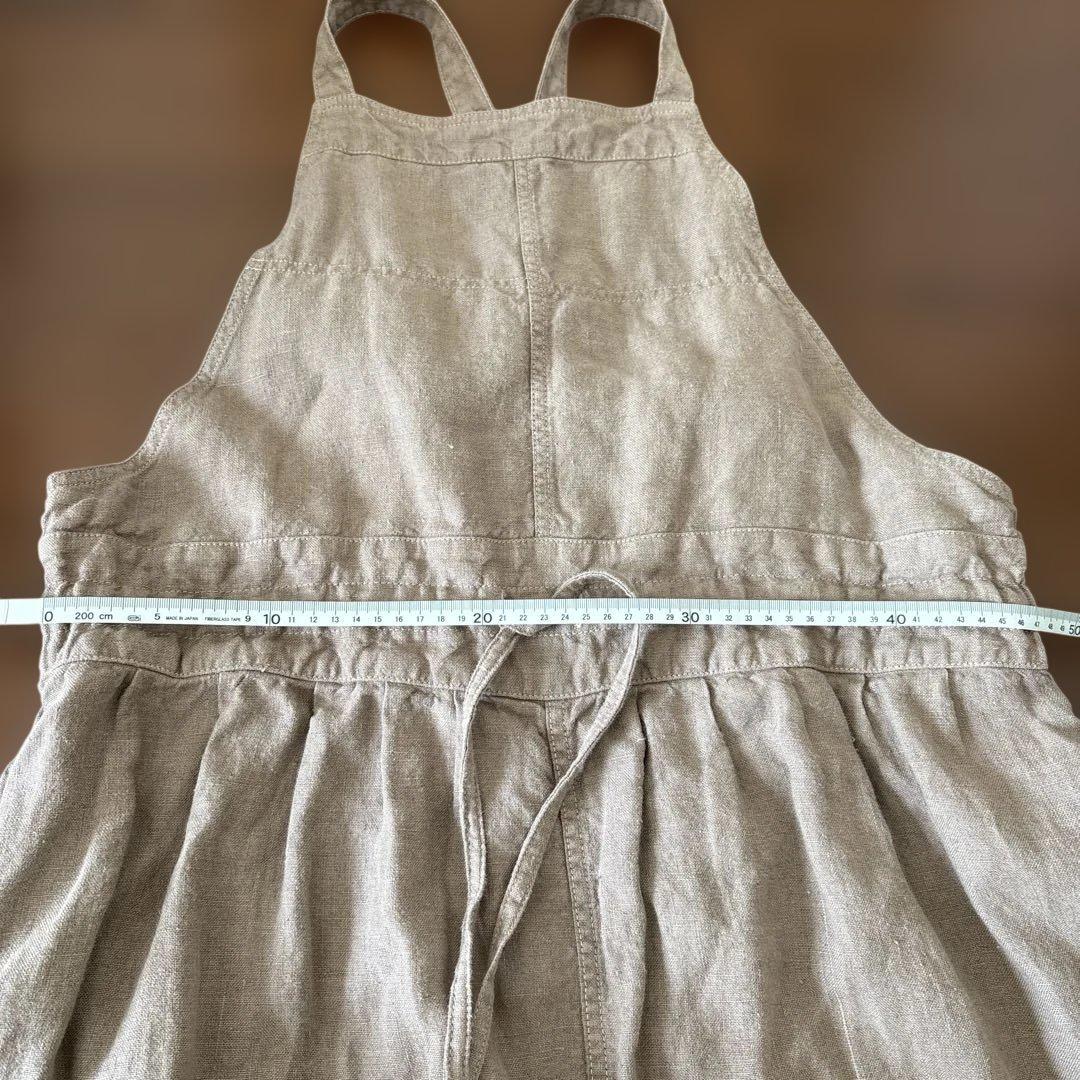 フランスアーメン ARMEN リネン　サロペットスカート サンドベージュ