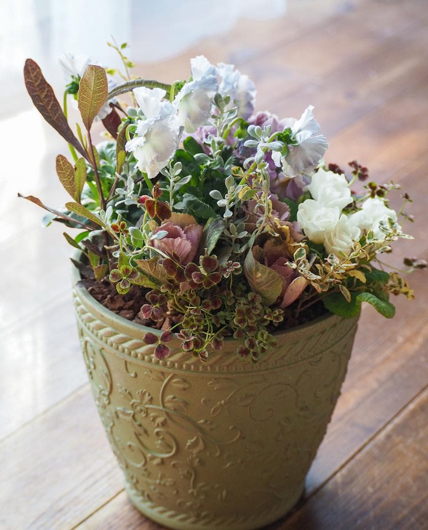 【お値下げ】アンティークシックなアメジストカラー寄せ植え