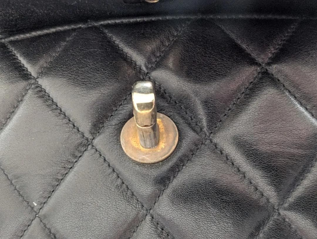 シャネル ウエストポーチ マトラッセ ラムスキン ヴィンテージ 黒