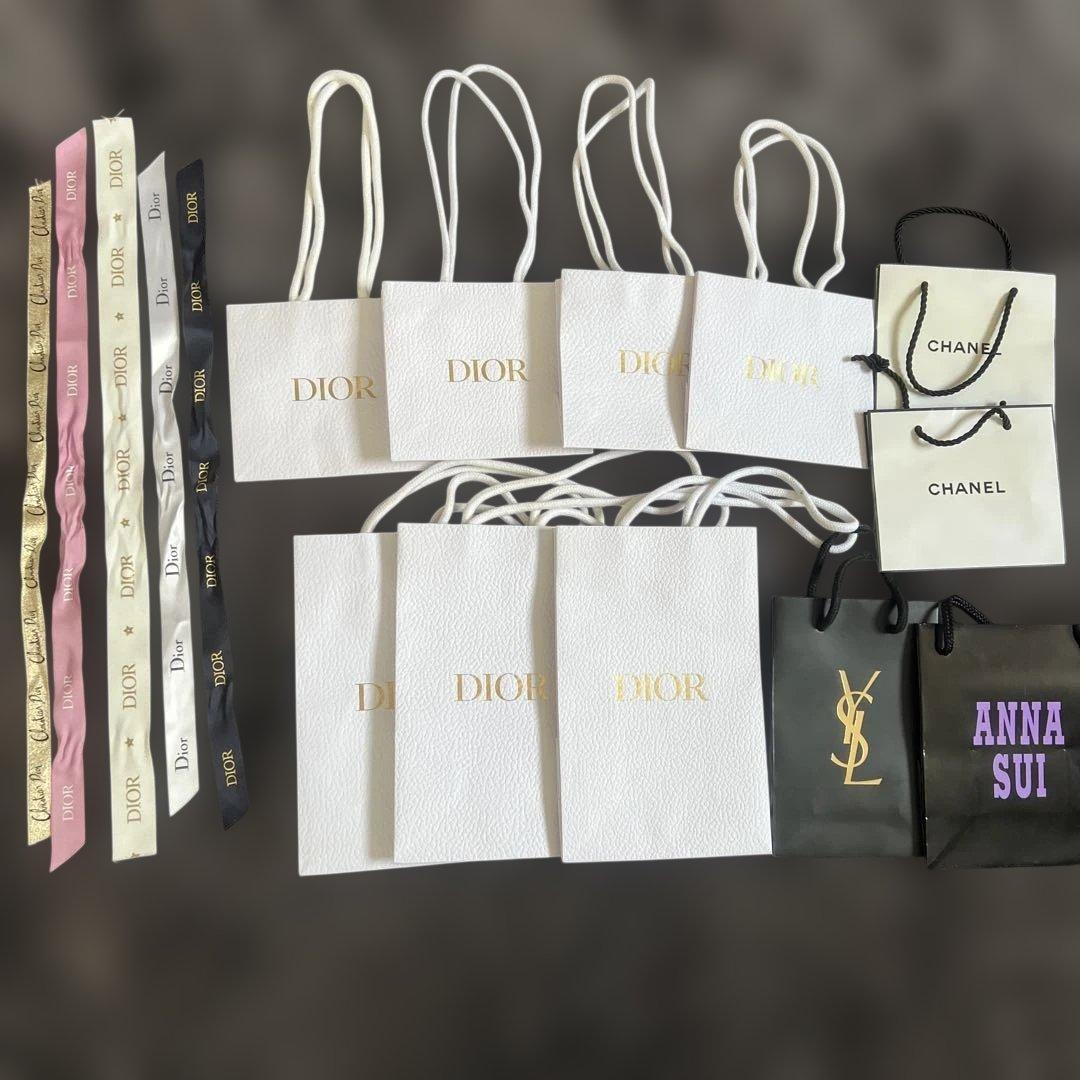 ❤️Dior、Chanel、YSL、Anna Sui ショップ袋セット Dior紐 - メルカリ
