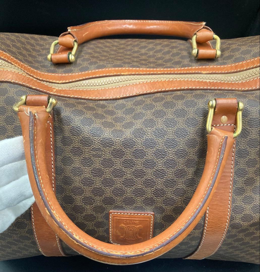 CELINE セリーヌ ボストンバッグ マカダム柄 トリオンフ 大容量 CELINE