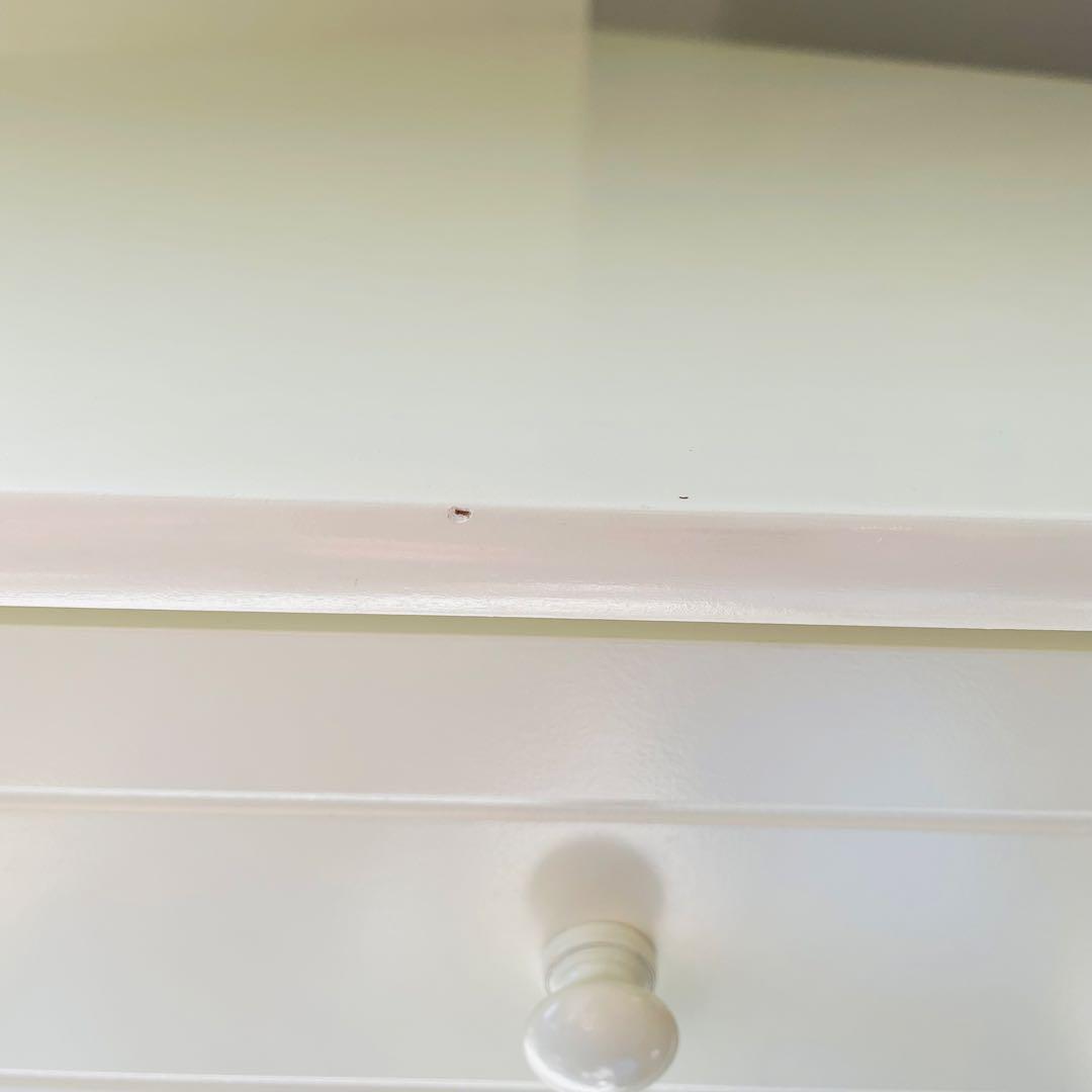 ホワイト コーナーデスク 引き出し付き　飾り台　北欧スタイル