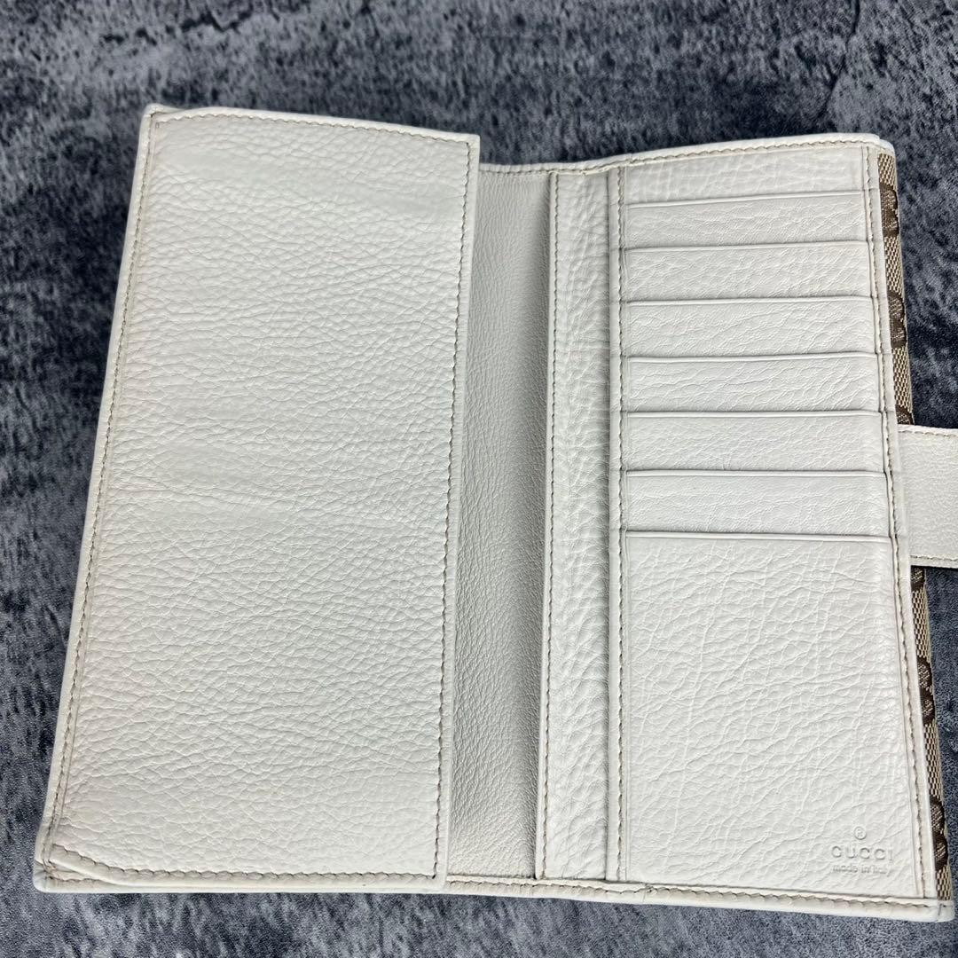GUCCI GGキャンバス GG柄ゴールド金具 長財布 Wホック