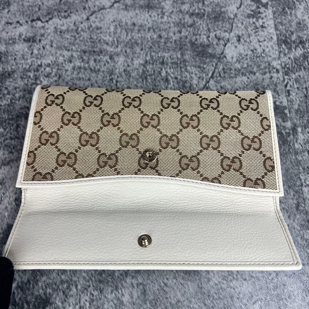 GUCCI GGキャンバス GG柄ゴールド金具 長財布 Wホック