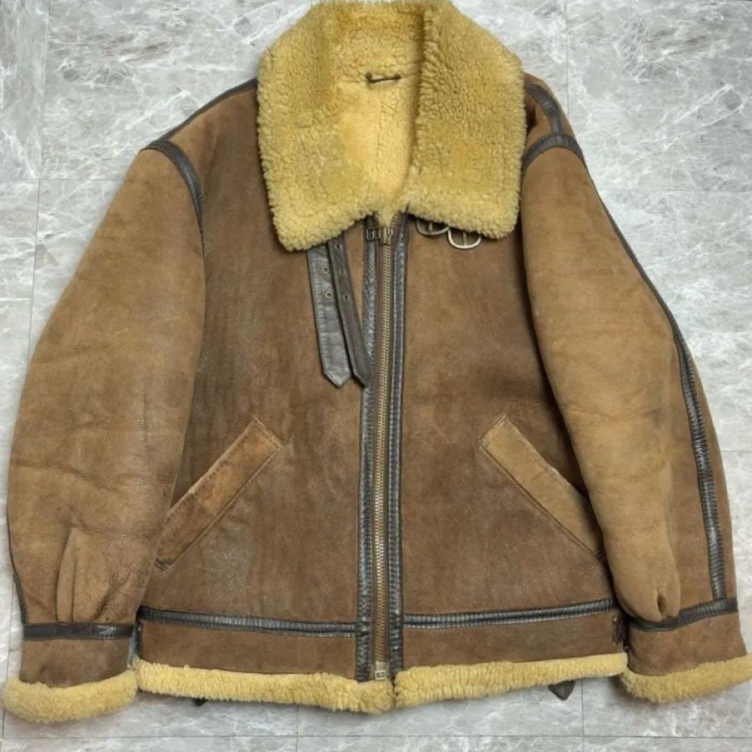 名作 80s B-3 Flight Jacket M ムートンジャケット ボア