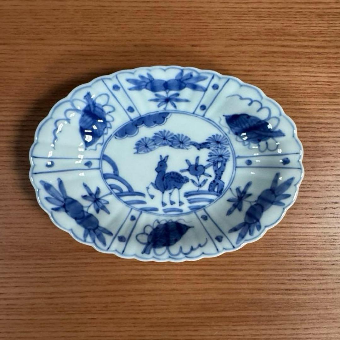 有田焼 渓山窯 染付 菊型小判皿 2柄セット☆ - メルカリ