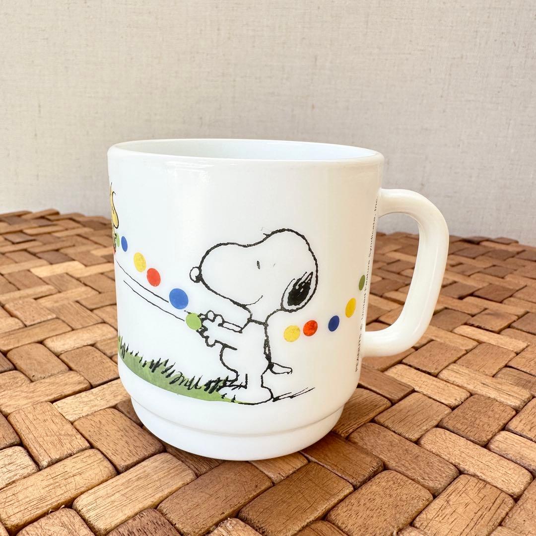 スヌーピー マグカップ ヴィンテージ ミルクグラス - メルカリ