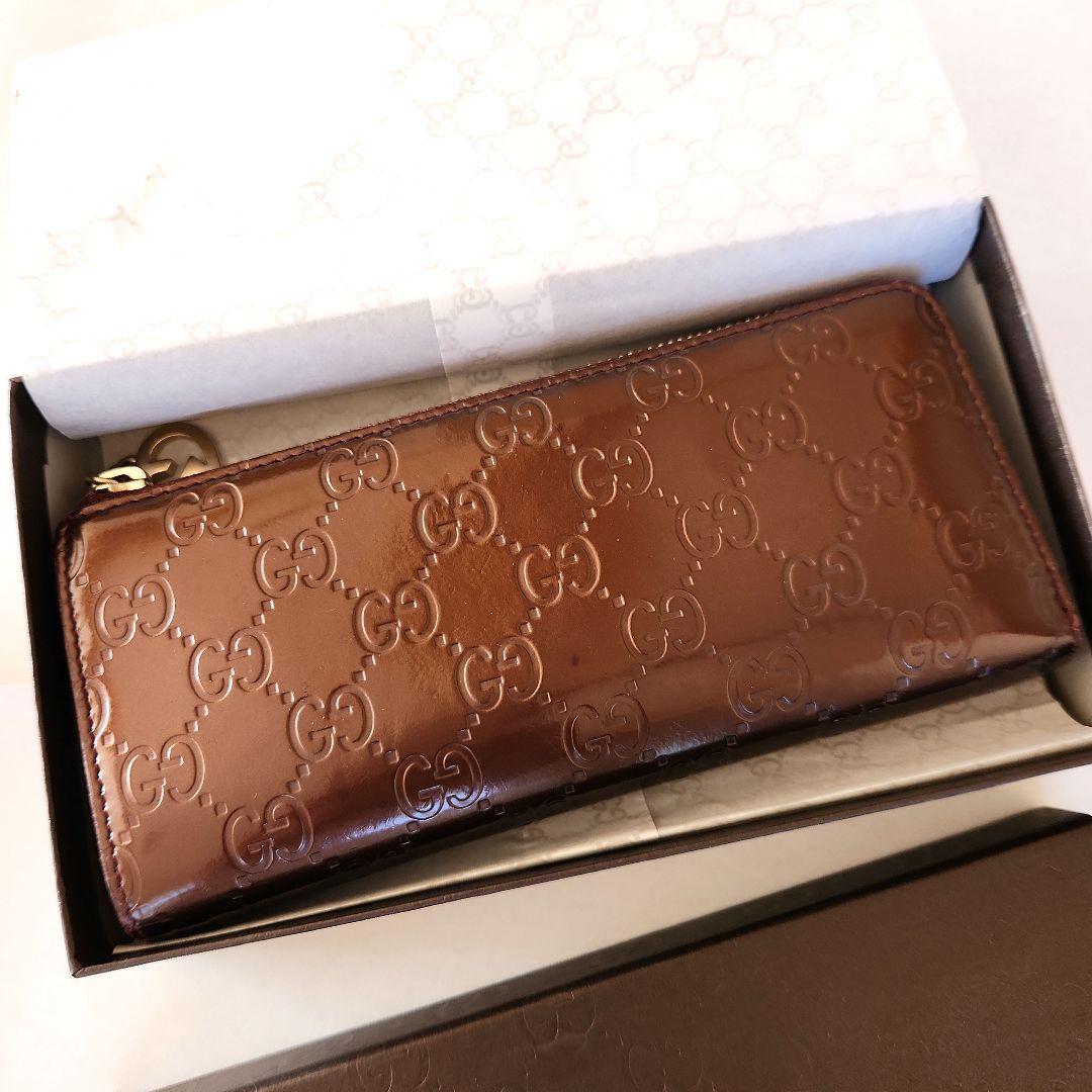 GUCCIグッチシマラブリーハートL字ファスナー財布