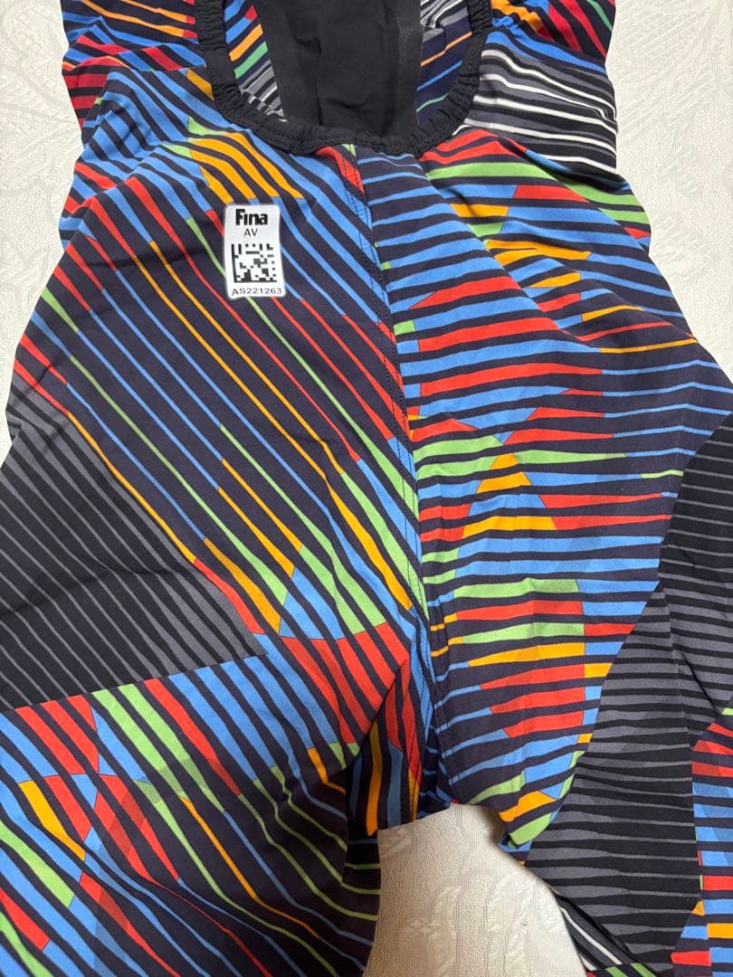 ASICS 競泳水着 FINA認証 カラフルストライプ