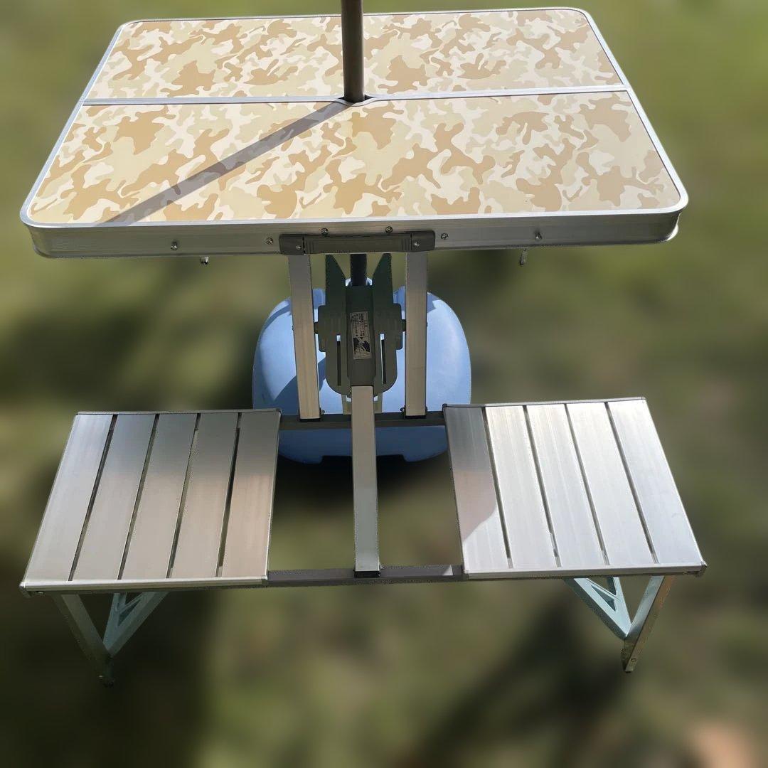 アルミピクニックテーブルセット（未使用）＋パラソル（used）