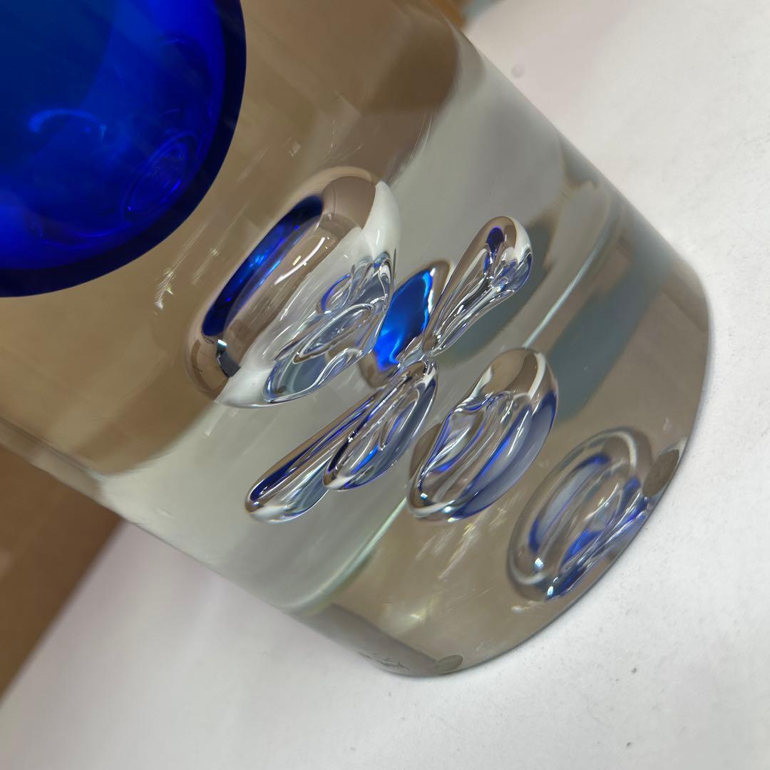 5594【美品】Jan Beranek作 チェコ ボヘミア アートガラス ベース