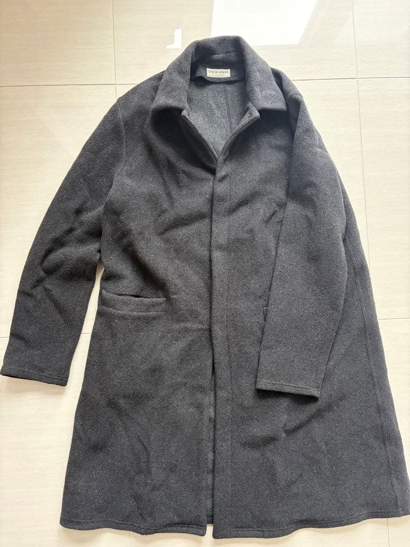 Giorgio Armani ステンカラーコート ダークグレー