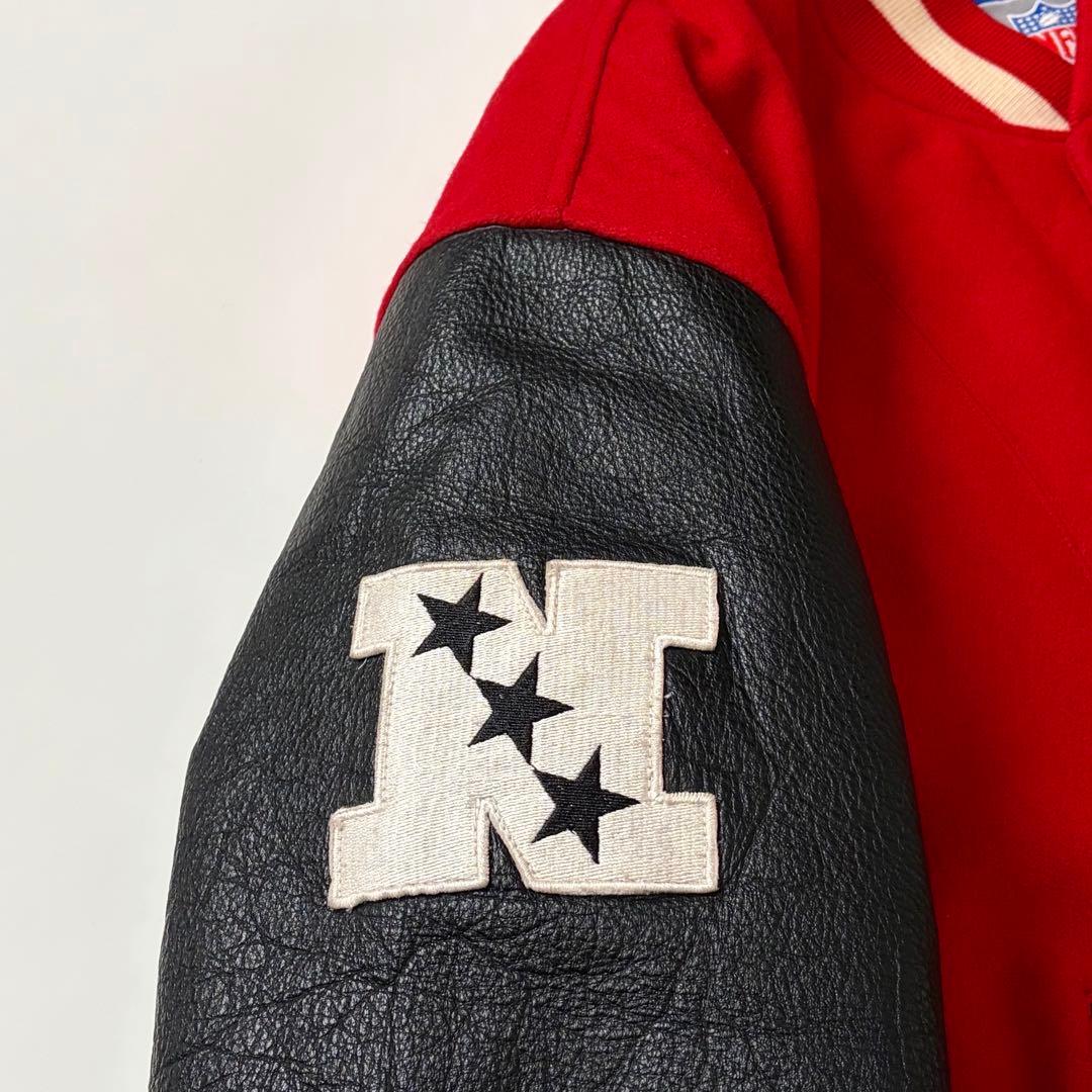 90s STARTER 49ERS 袖革スタジャン レザー アワードジャケット