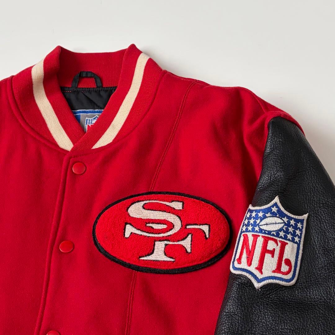 90s STARTER 49ERS 袖革スタジャン レザー アワードジャケット