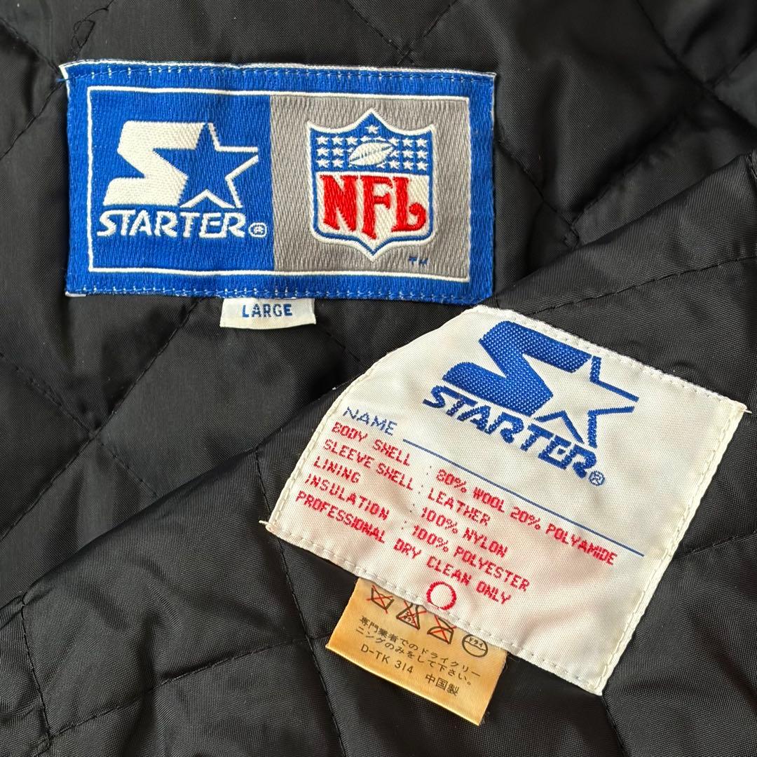 90s STARTER 49ERS 袖革スタジャン レザー アワードジャケット