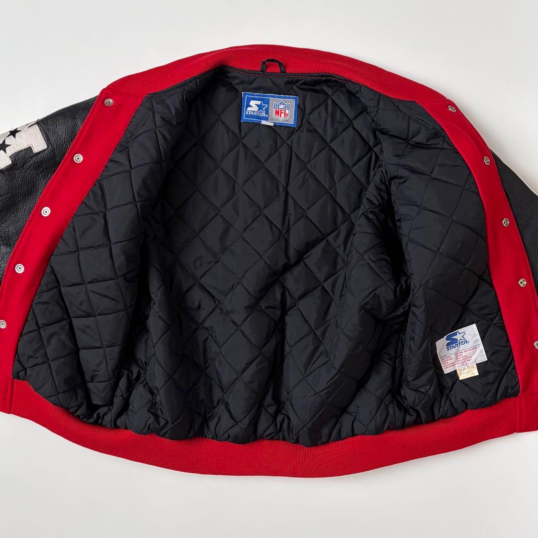 90s STARTER 49ERS 袖革スタジャン レザー アワードジャケット
