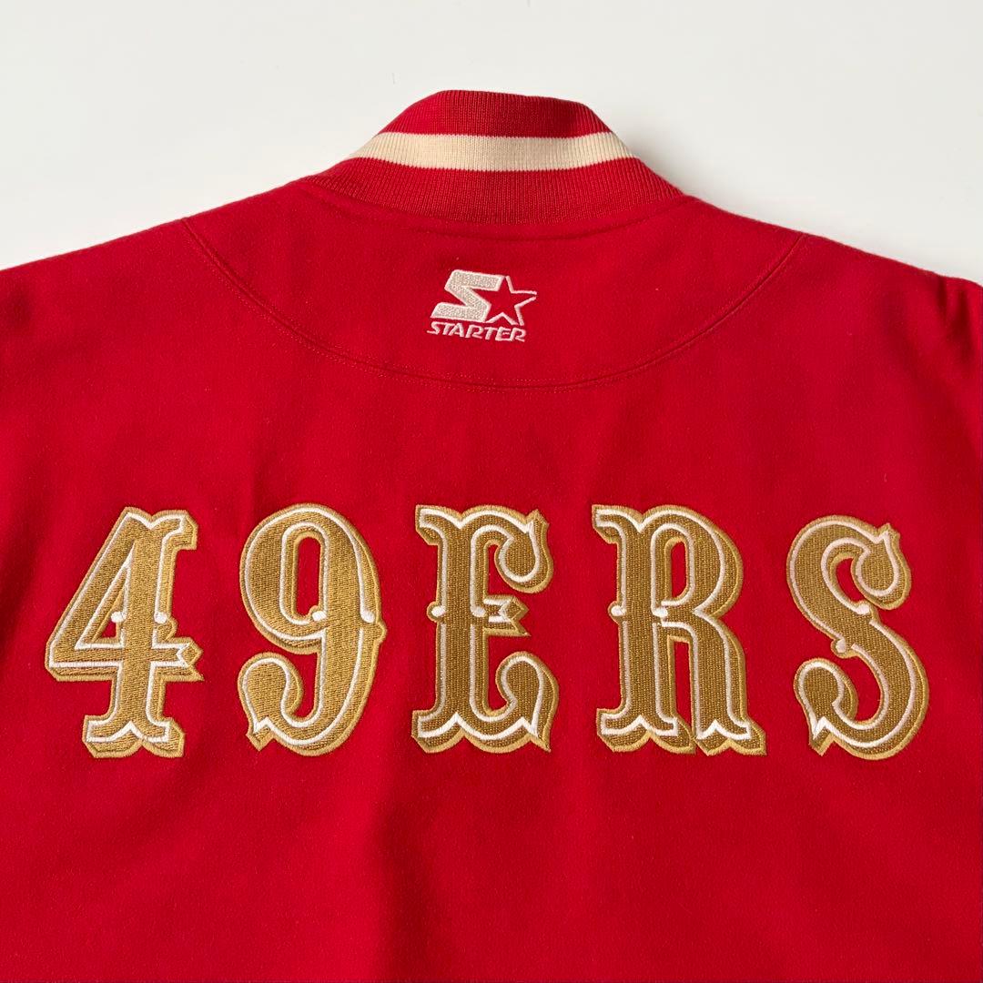 90s STARTER 49ERS 袖革スタジャン レザー アワードジャケット