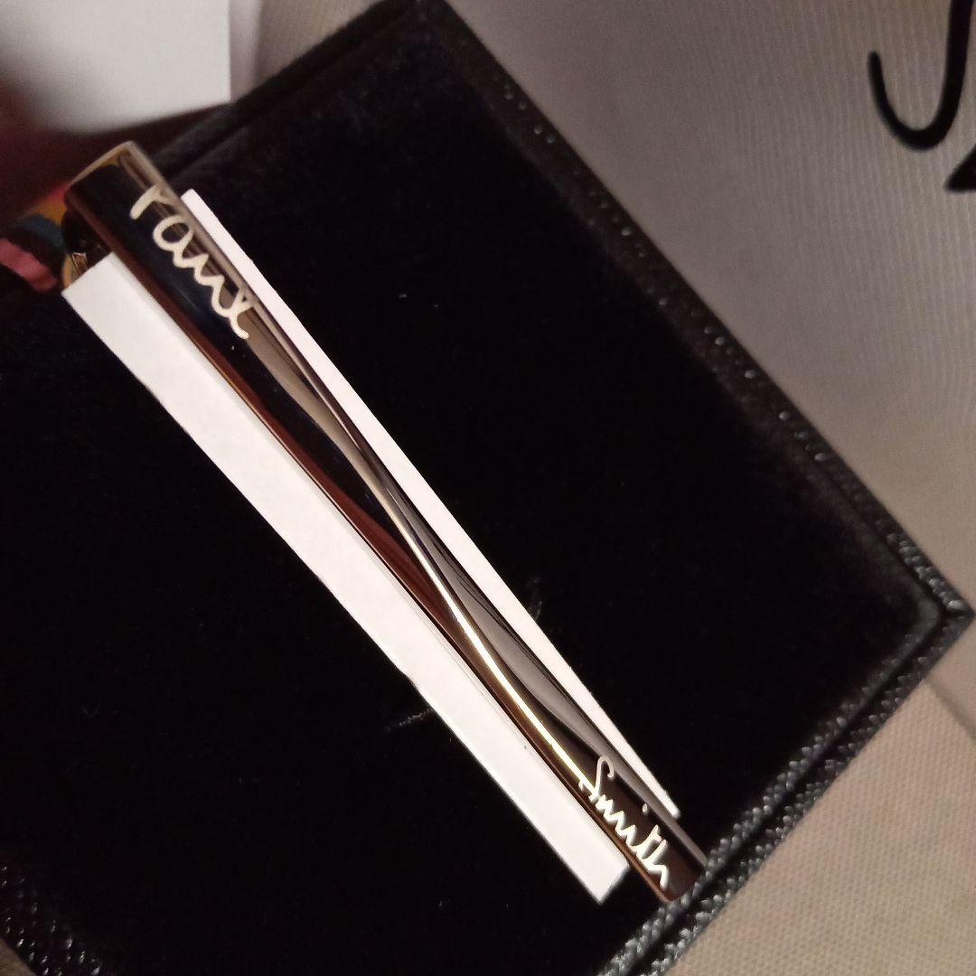 新品未使用！ポールスミス ツイストネクタイピン ロゴ入り ゴールド