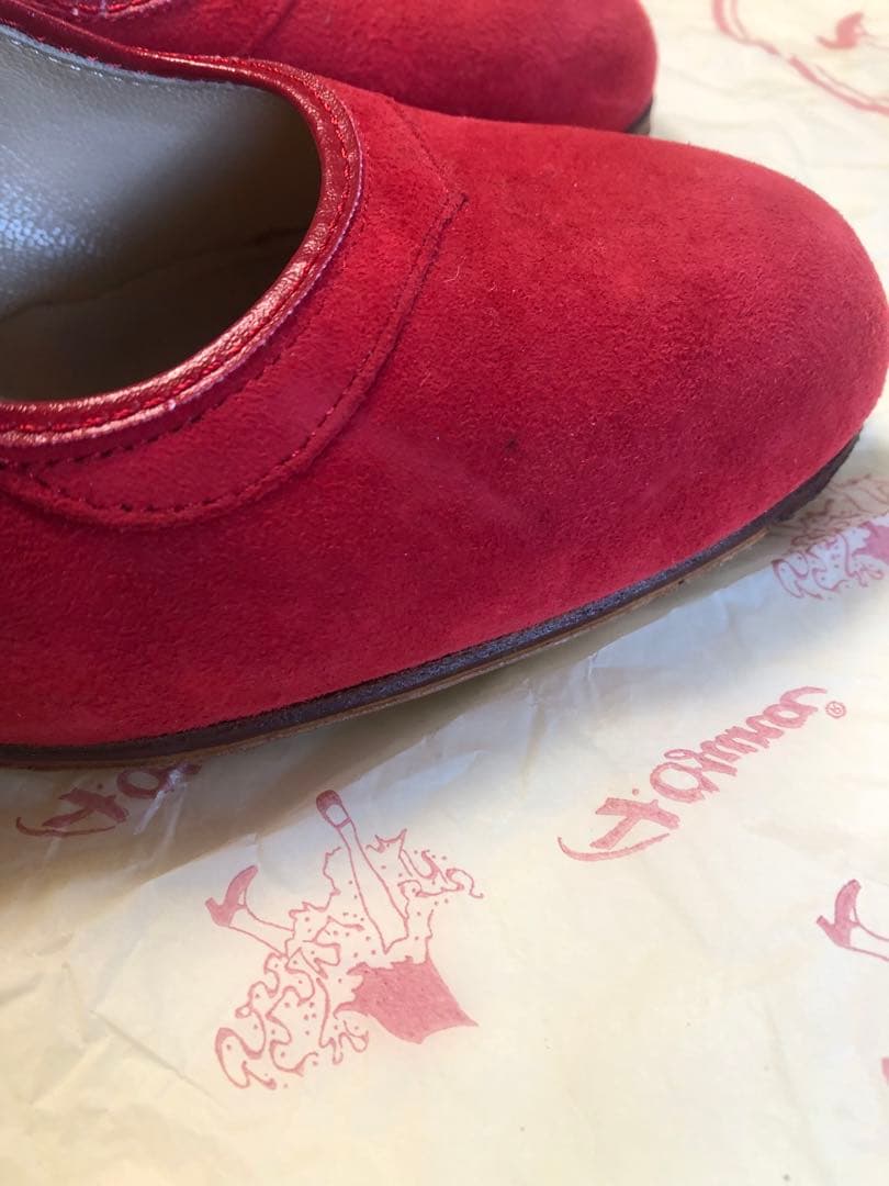 フラメンコ靴 39 オスーナプロベルトスエード赤