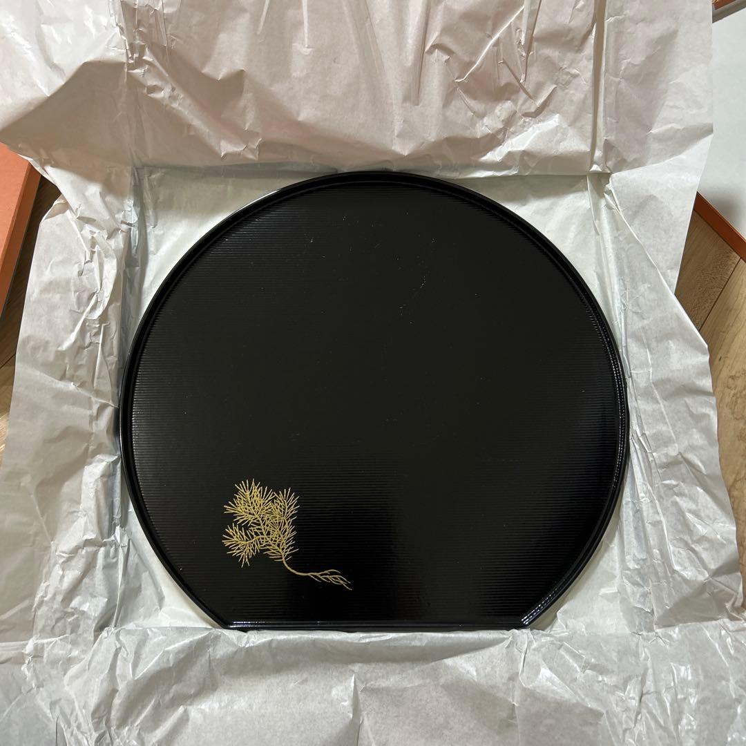 半月膳　漆器 5枚セット 松の絵柄