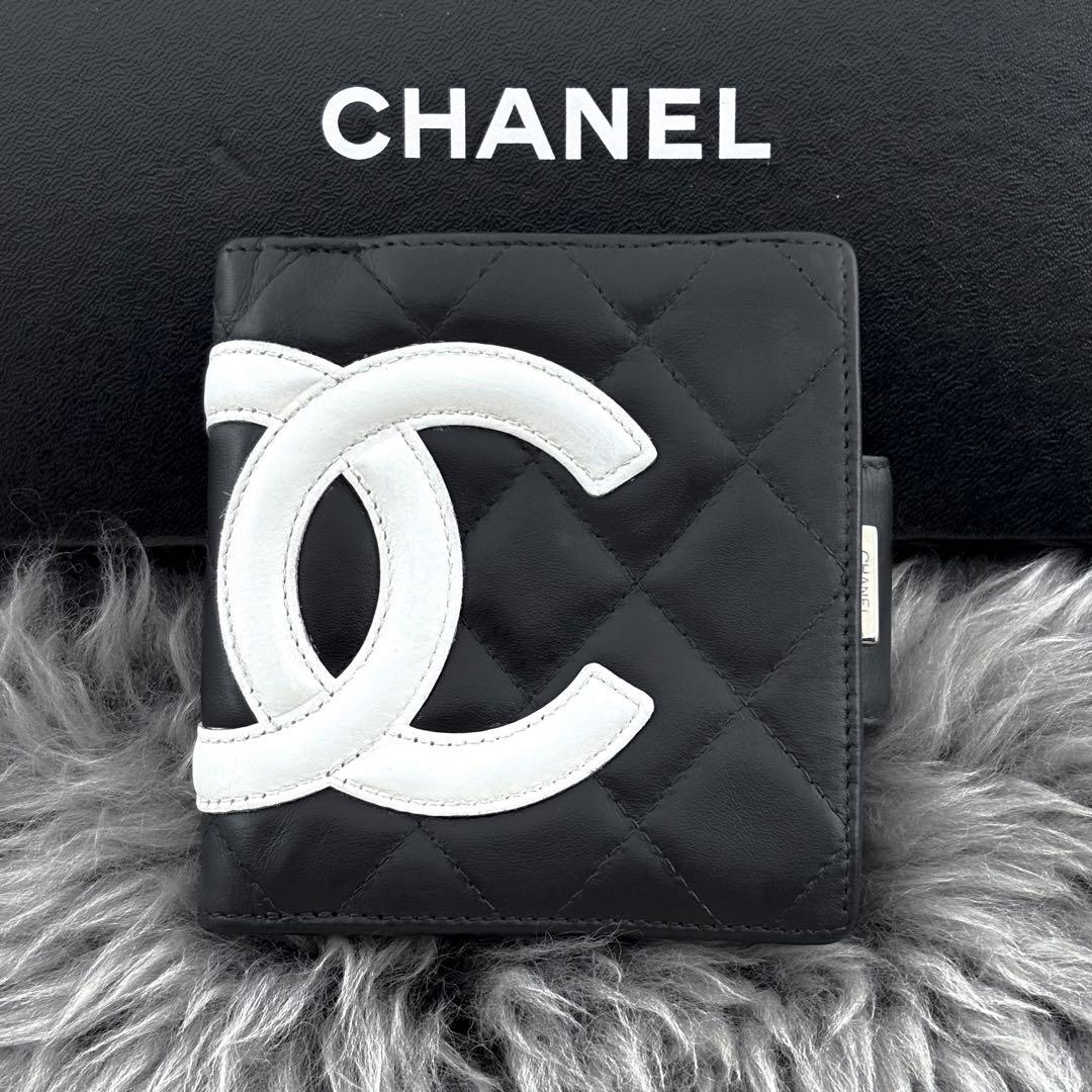 美品✨】シャネル 財布 カンボンライン がま口 二つ折 ブラック - メルカリ