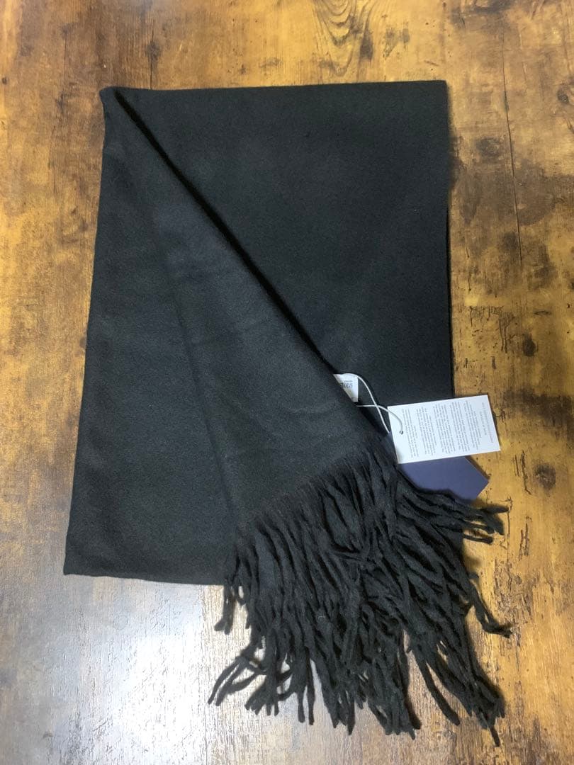 N*e様 美品Johnstons 大判ストールジョンストンズ マフラーブラック