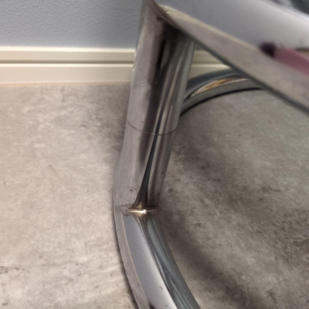 ラウンドテーブル 3段ガラス ミッドセンチュリー モダン スペースエイジスタイル