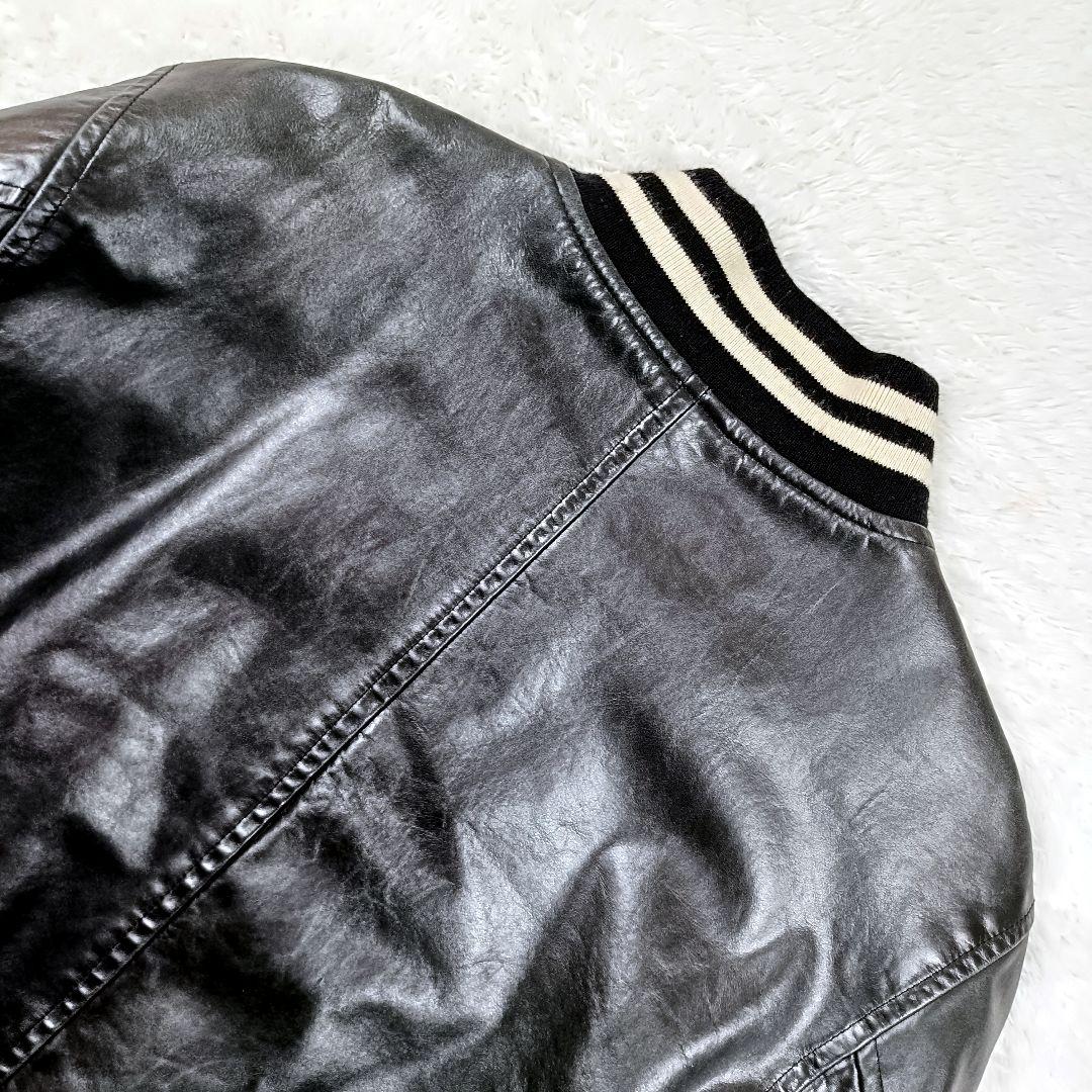 トミーヒルフィガー 牛革 オールレザー 中綿 キルティング スタジャン M