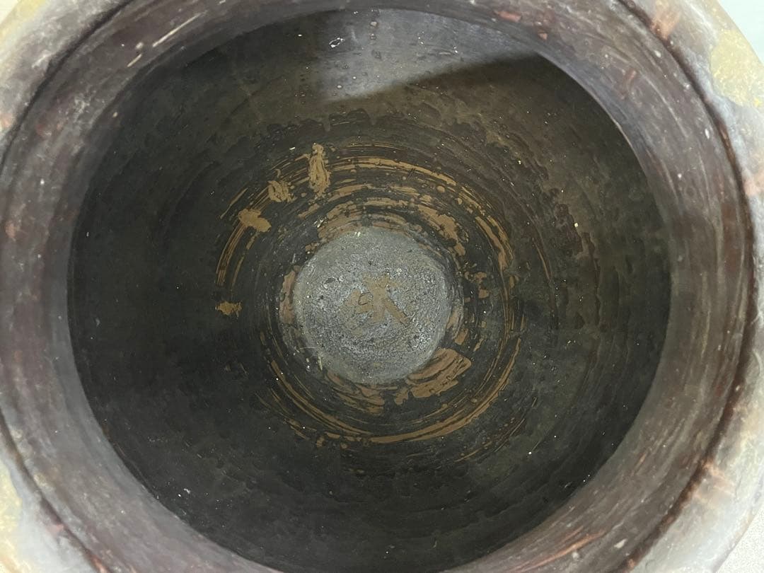 B*d様 古い唐津焼の特大甕77cm アンティーク睡蓮鉢 水瓶 特大壺 古民具