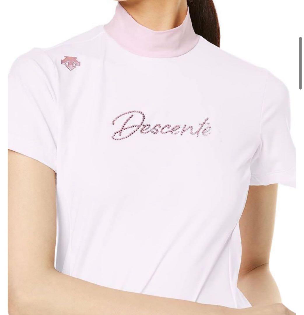 デサントゴルフ 半袖シャツ 【LUXECOLLECTION】 ホワイトピンク