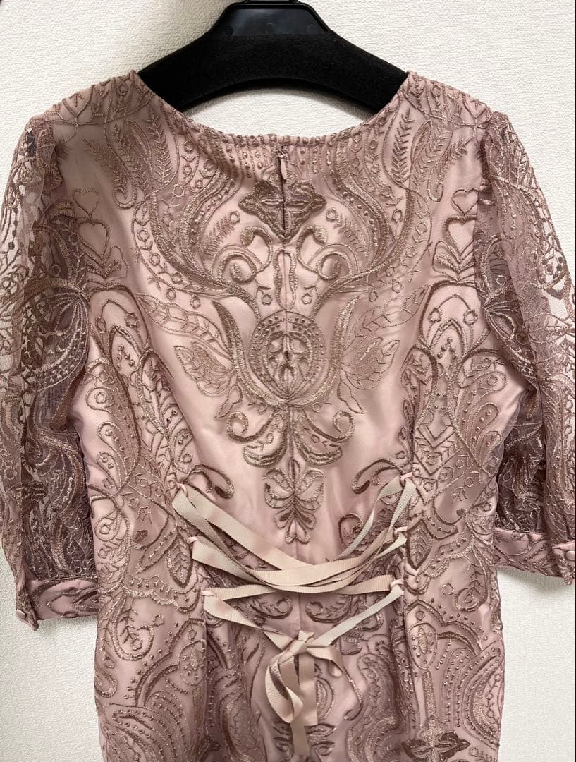 エンブロイダリーコクーンドレス　ローズピンク/M