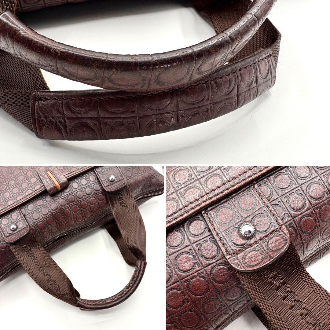 オールレザー 総柄 ガンチーニ サルバトーレフェラガモ 2way ブリーフケース