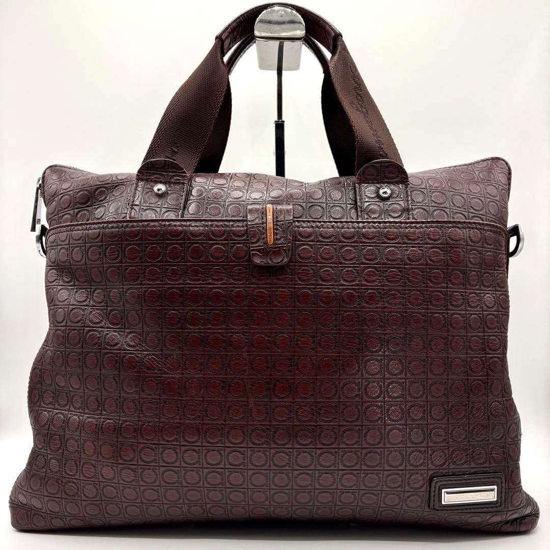 オールレザー 総柄 ガンチーニ サルバトーレフェラガモ 2way ブリーフケース