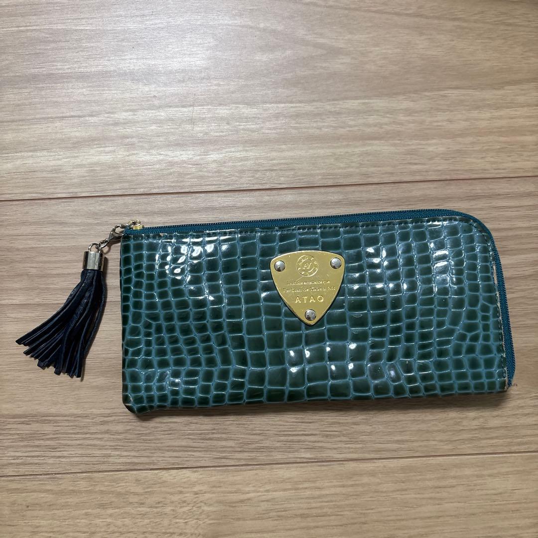 ATAO エナメル クロコダイル風 長財布 グリーン - メルカリ