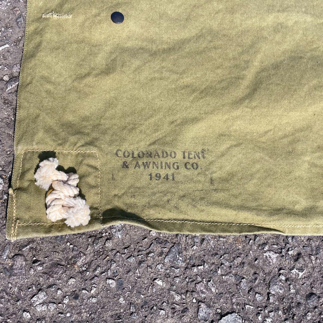 40s 米軍 実用 ステンシル入り パップテント 1941年 第二次世界大戦