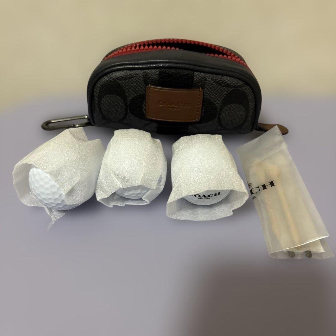 【希少】 【COACH】ゴルフボールケース ボール３個付
