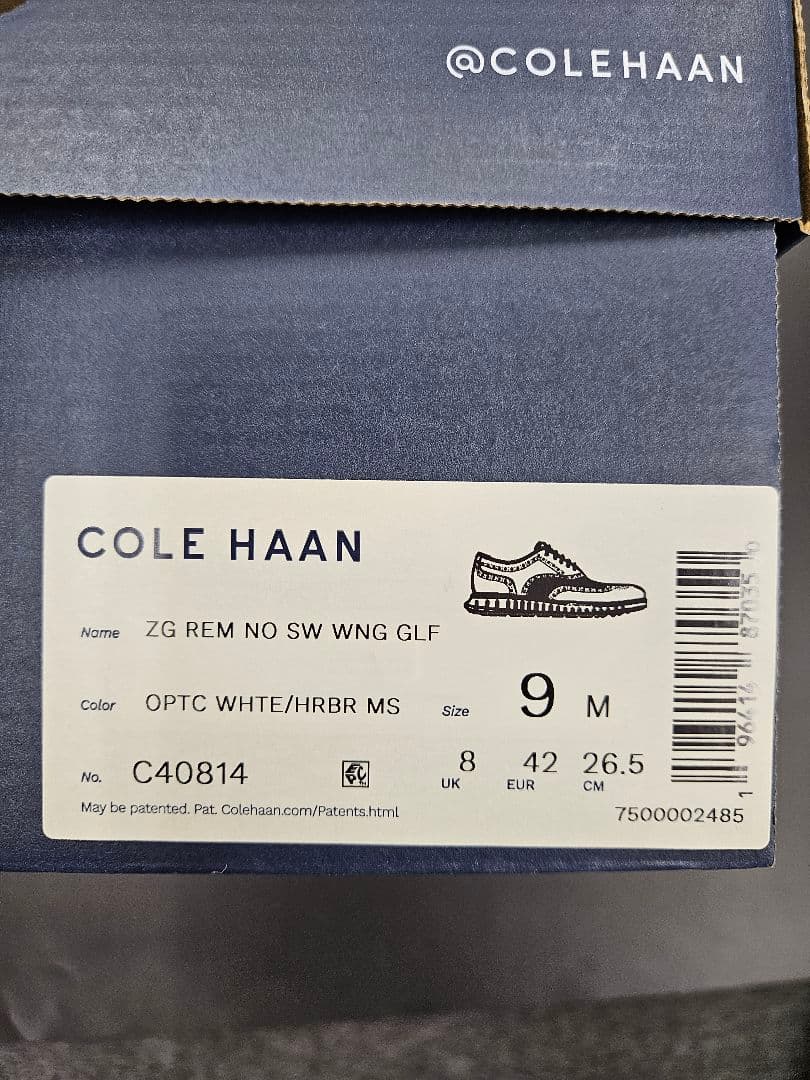 COLE HAAN ゼログランド リマスタード ノーソウ ウィングチップ ゴルフ
