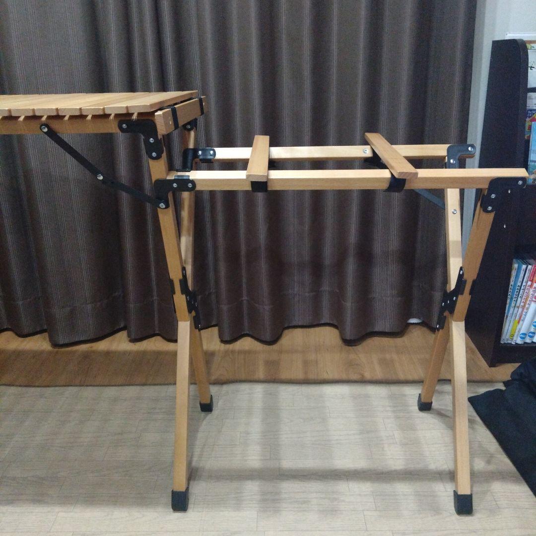 【美品】ハイランダー ウッドキッチンテーブル 収納袋付き