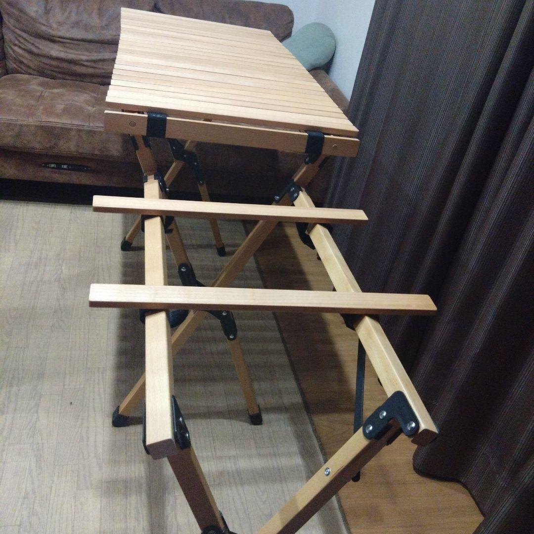 【美品】ハイランダー ウッドキッチンテーブル 収納袋付き