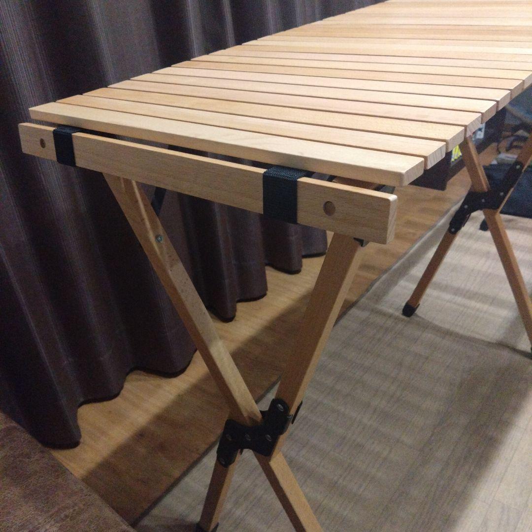 【美品】ハイランダー ウッドキッチンテーブル 収納袋付き