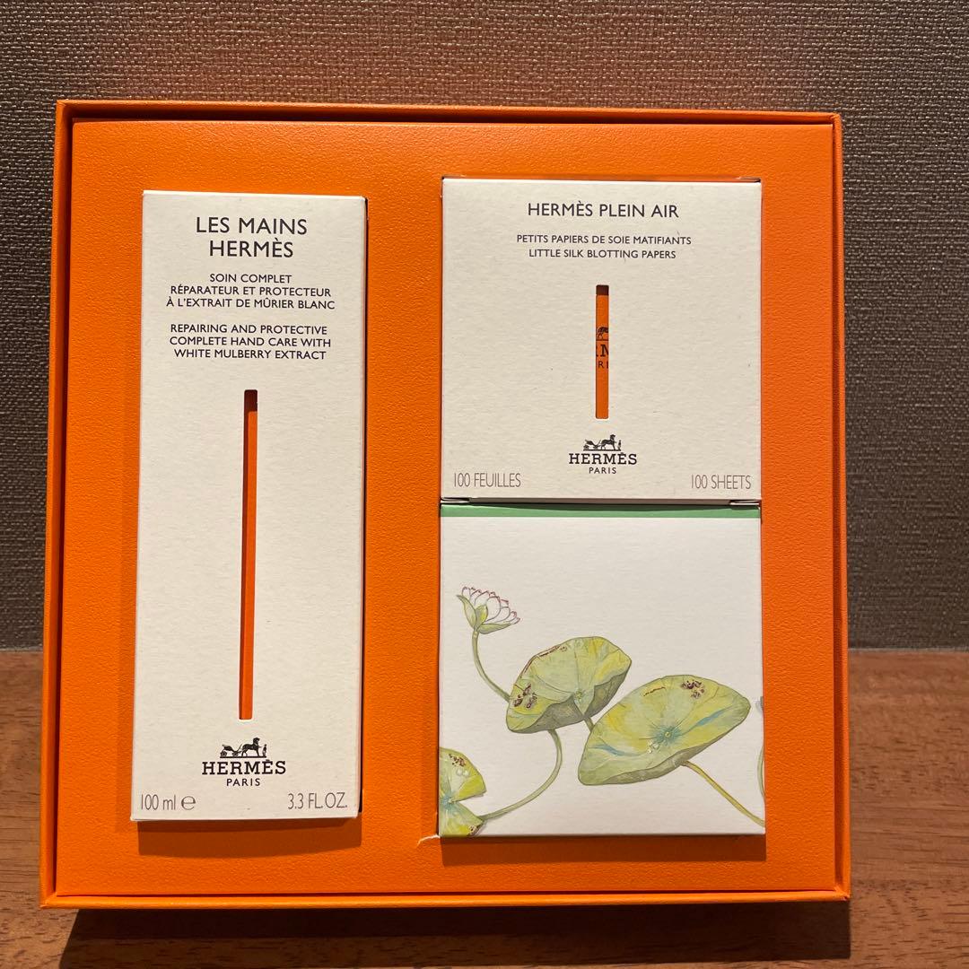 HERMES エルメス コスメ(ハンドクリーム、あぶら取り紙、石鹸) 3点