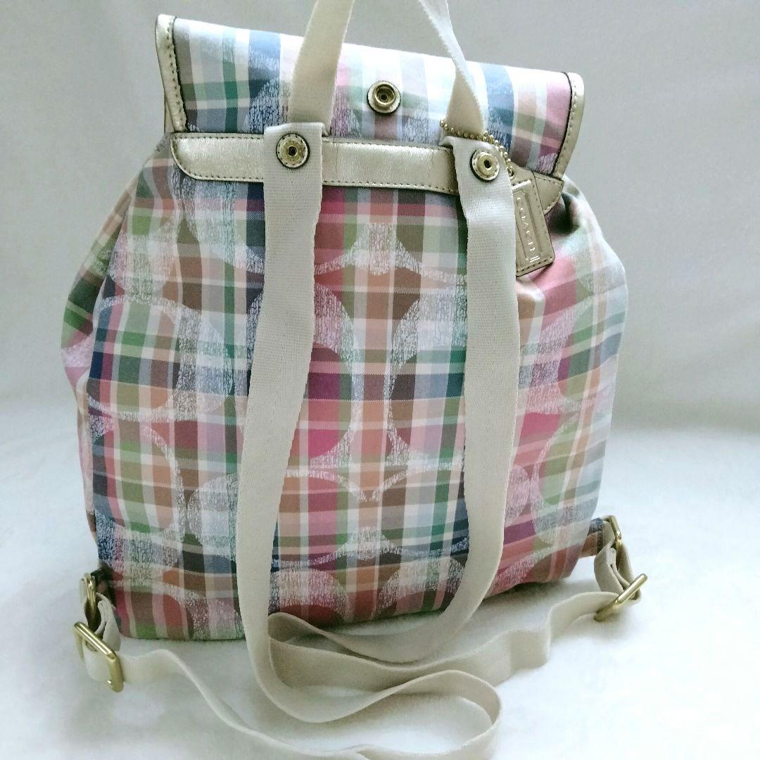 【希少美品】 コーチ シグネチャー リュック ポピー マドラス COACH