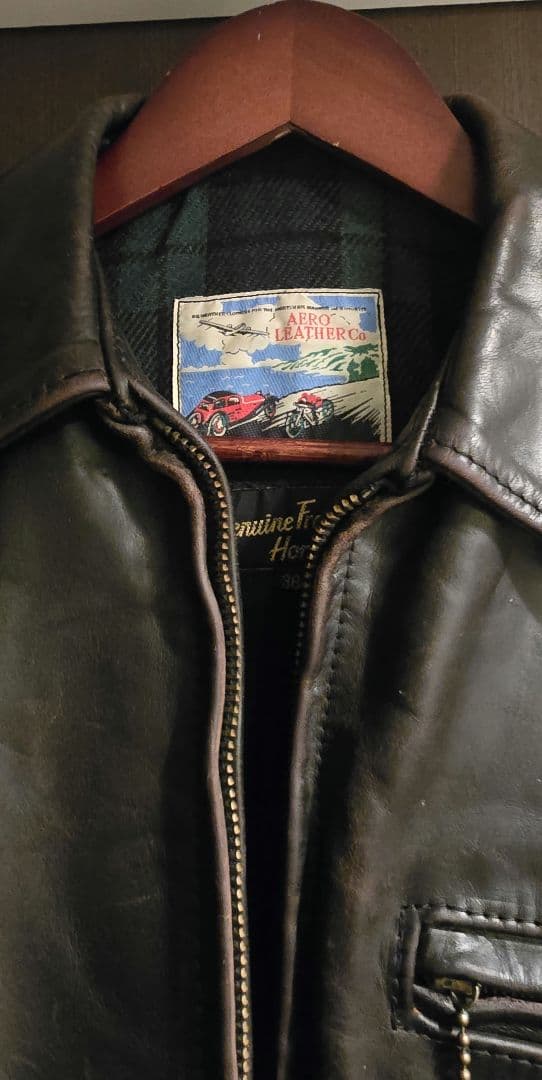 AERO LEATHER HIGHWAYMAN 馬革 茶芯 90s前期