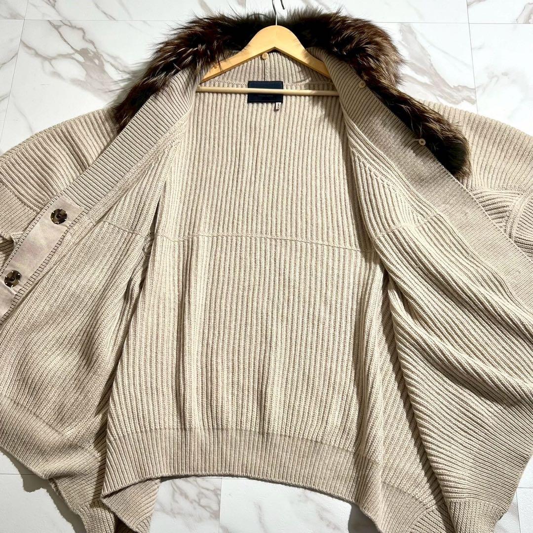 【極美品/カシシル】LANVIN ランバン ポンチョ フォックス ファーコート