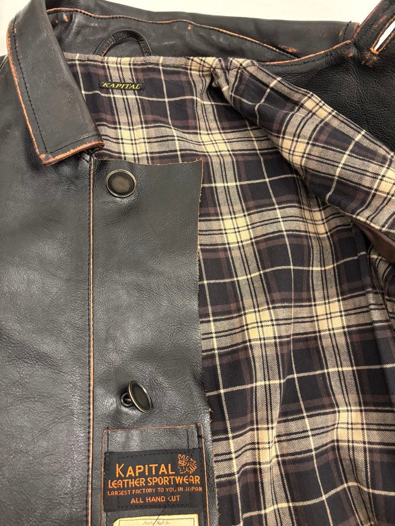 ［ゲリラセール今週末まで］ヤバイ革のコート　KAPITAL 焦茶色