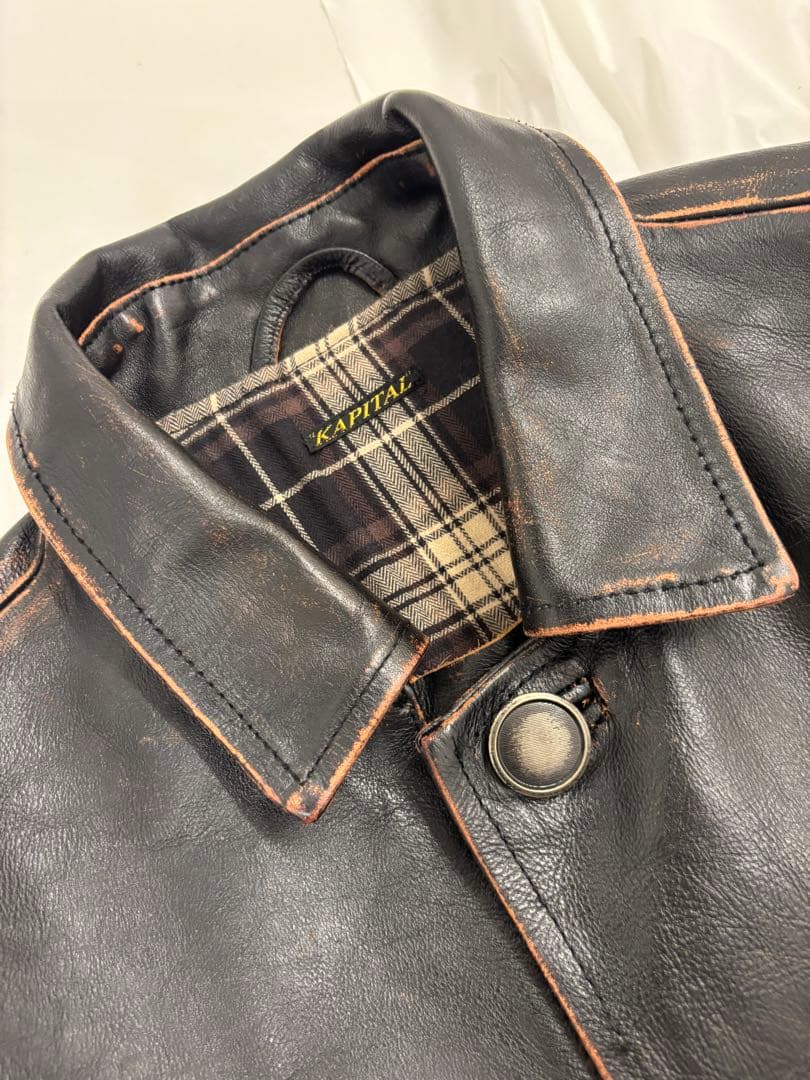 ［ゲリラセール今週末まで］ヤバイ革のコート　KAPITAL 焦茶色