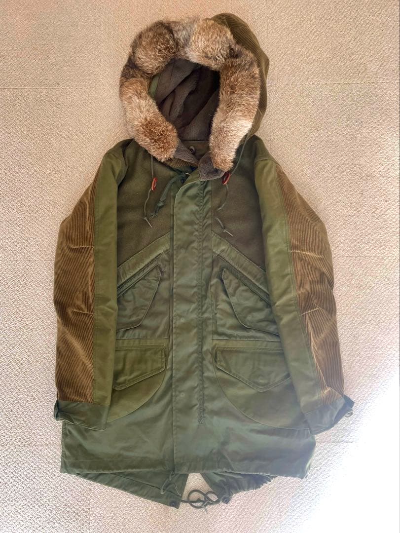 Ink インク リメイク ライナー ファー付きモッズコート S ミリタリー